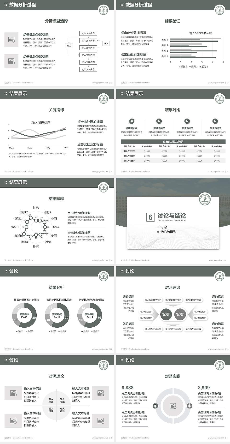 永城职业学院论文答辩标准PPT模板4:3格式幻灯片预览图5