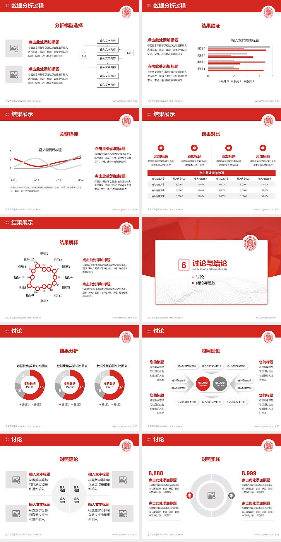 河北民族师范学院论文答辩标准PPT模板4:3格式幻灯片预览图5