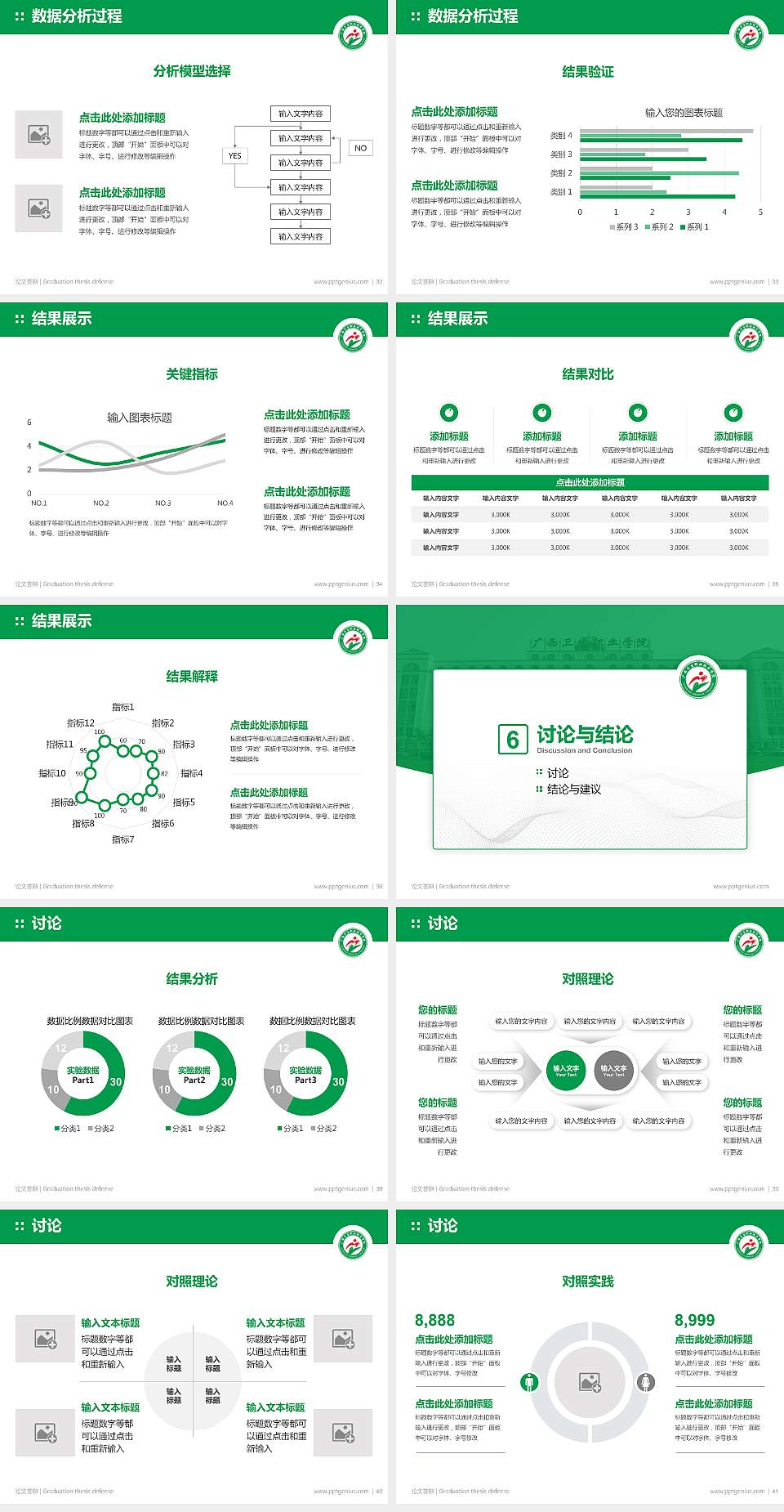 广西卫生职业技术学院论文答辩标准PPT模板4:3格式幻灯片预览图5