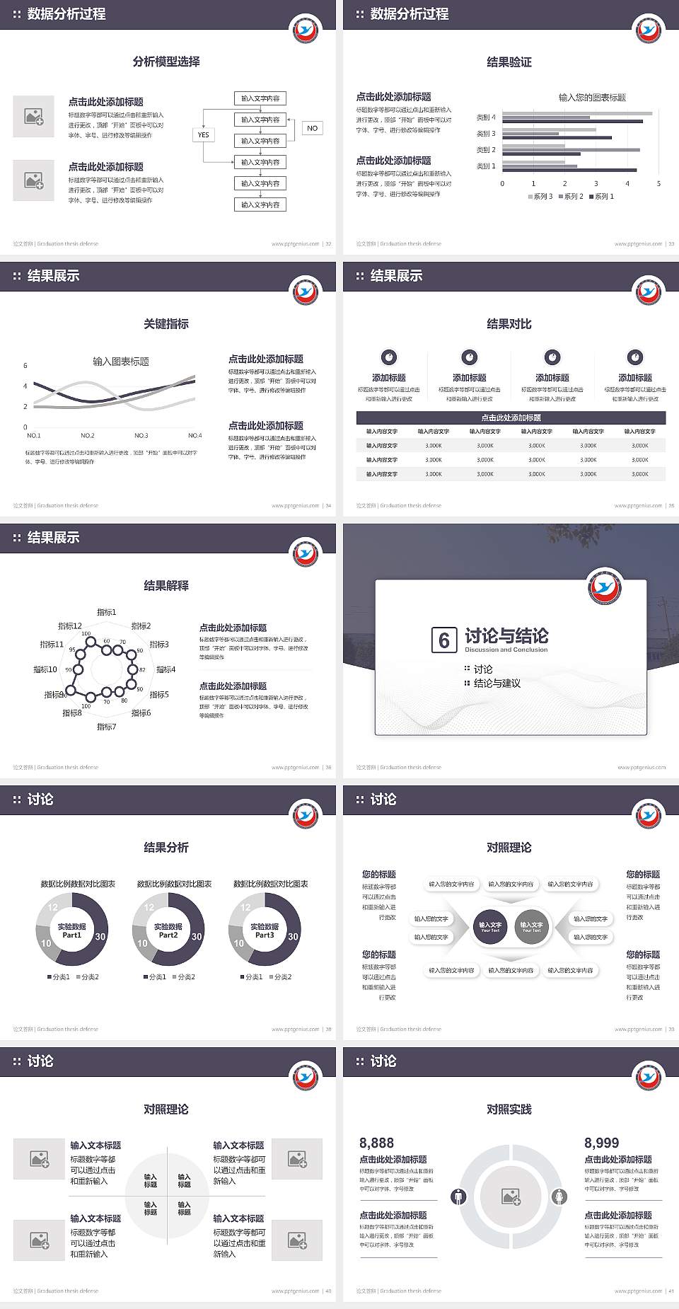 黄冈科技职业学院论文答辩标准PPT模板4:3格式幻灯片预览图5