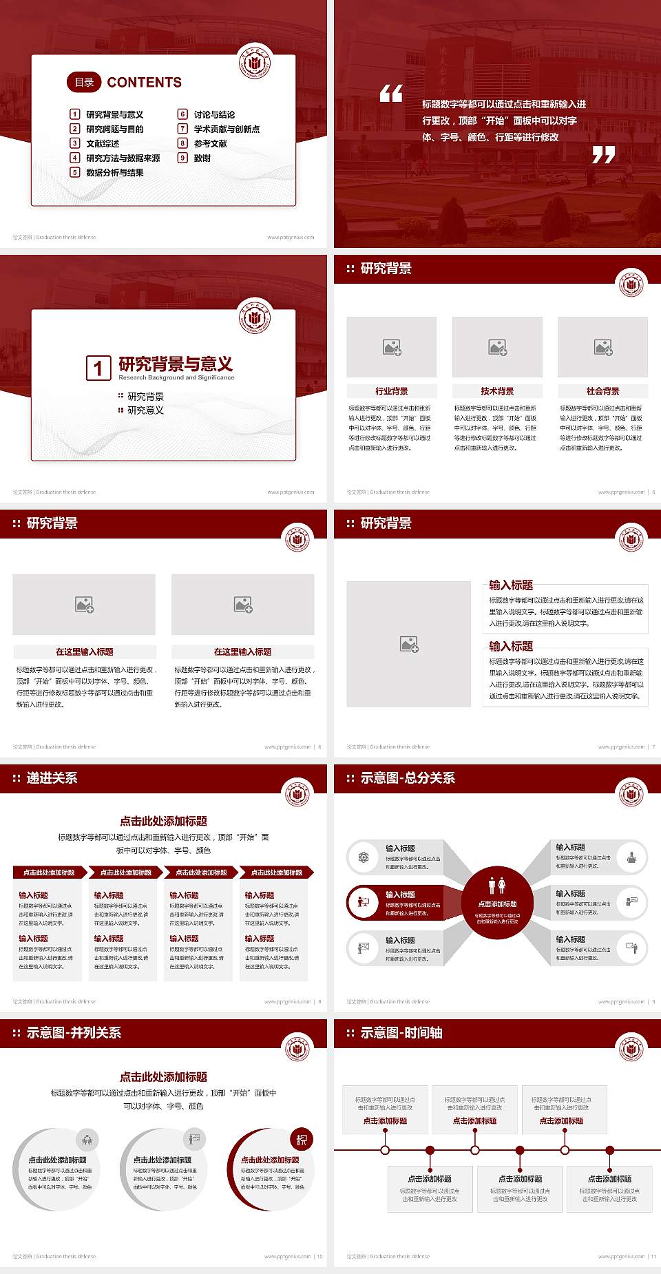 闽南师范大学论文答辩标准PPT模板4:3格式幻灯片预览图2