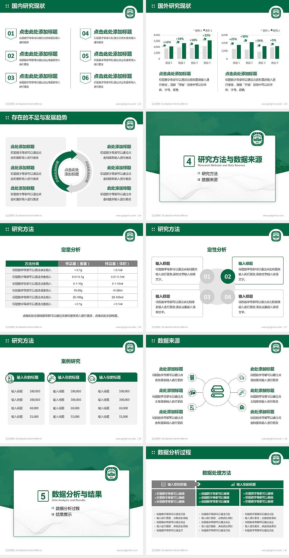南京师范大学中北学院论文答辩标准PPT模板4:3格式幻灯片预览图4