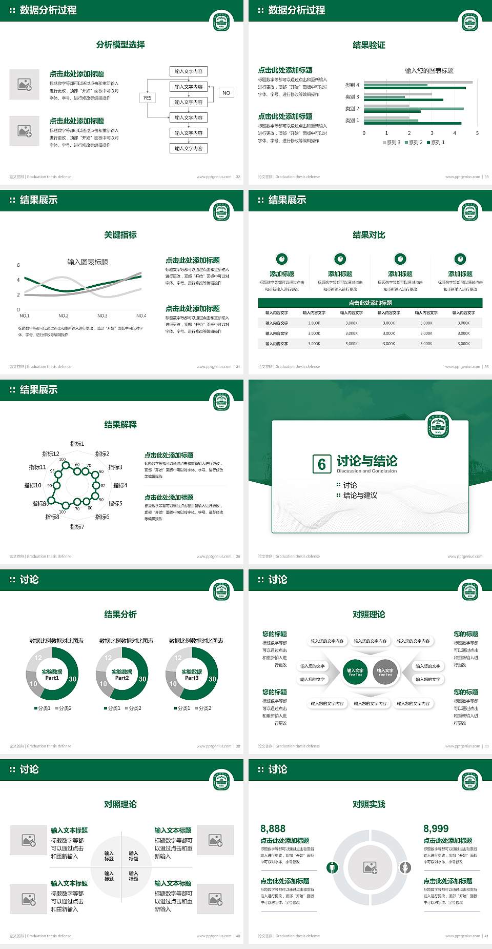 南京师范大学中北学院论文答辩标准PPT模板4:3格式幻灯片预览图5