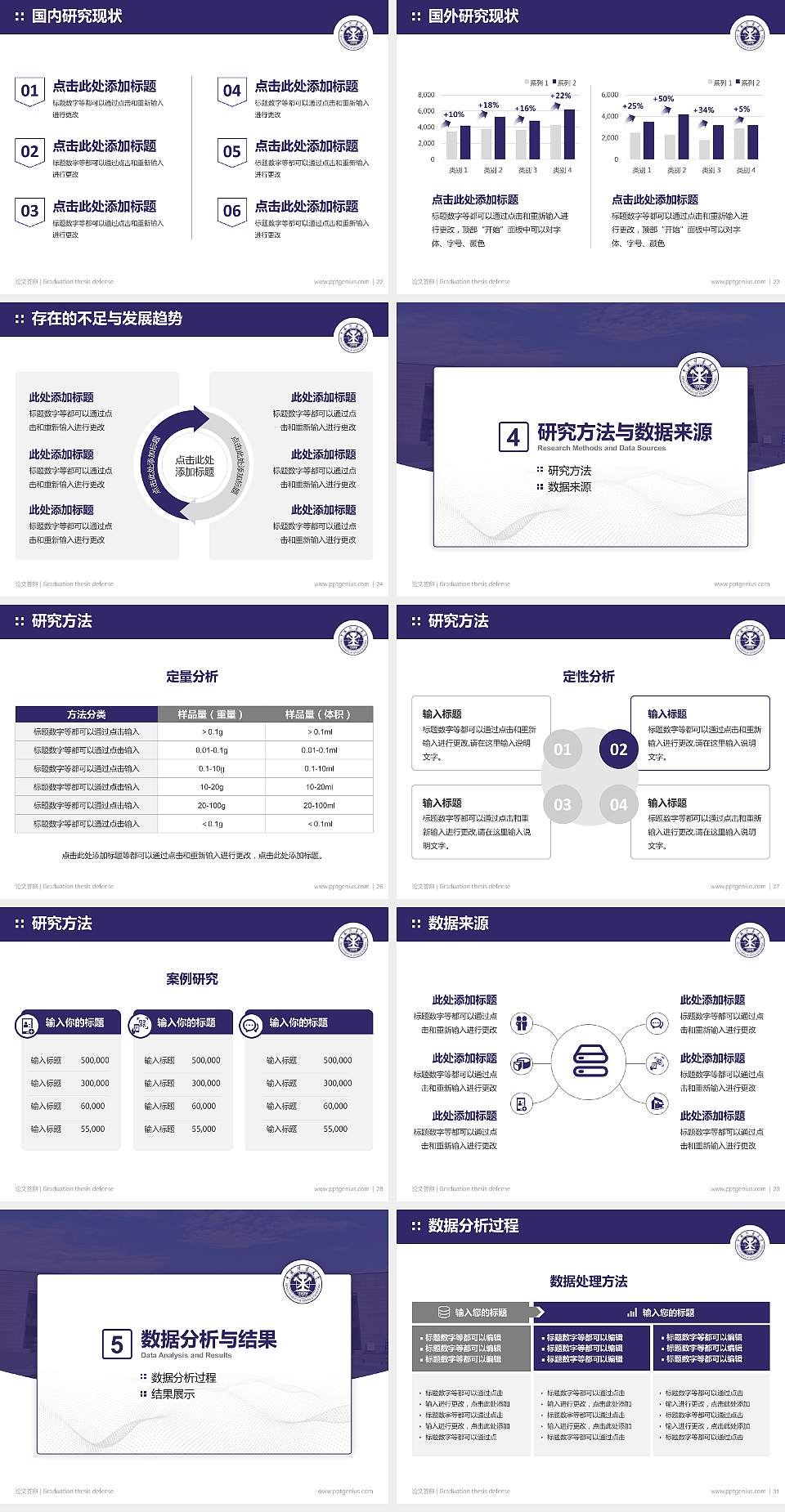 中国矿业大学论文答辩标准PPT模板4:3格式幻灯片预览图4