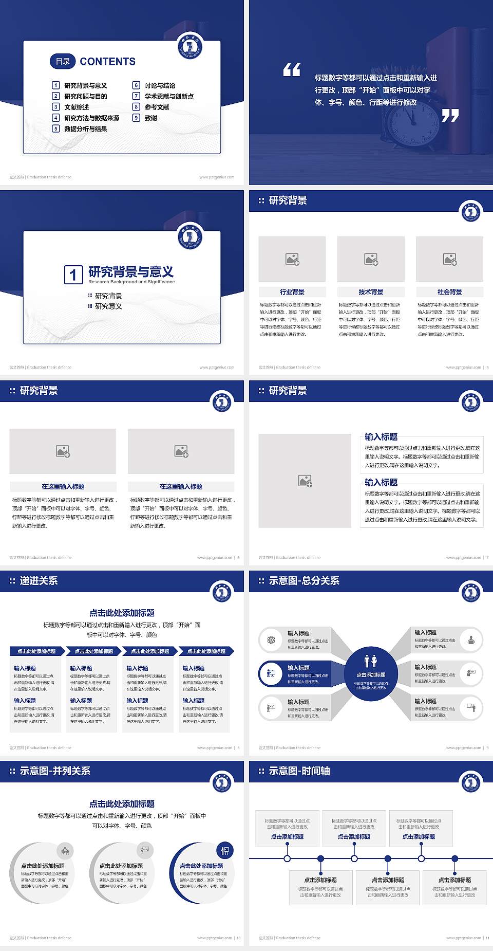 铜仁学院论文答辩标准PPT模板4:3格式幻灯片预览图2