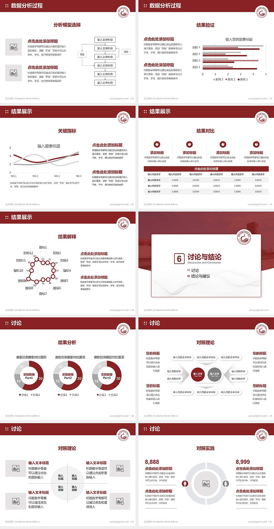 曹妃甸职业技术学院论文答辩标准PPT模板4:3格式幻灯片预览图5