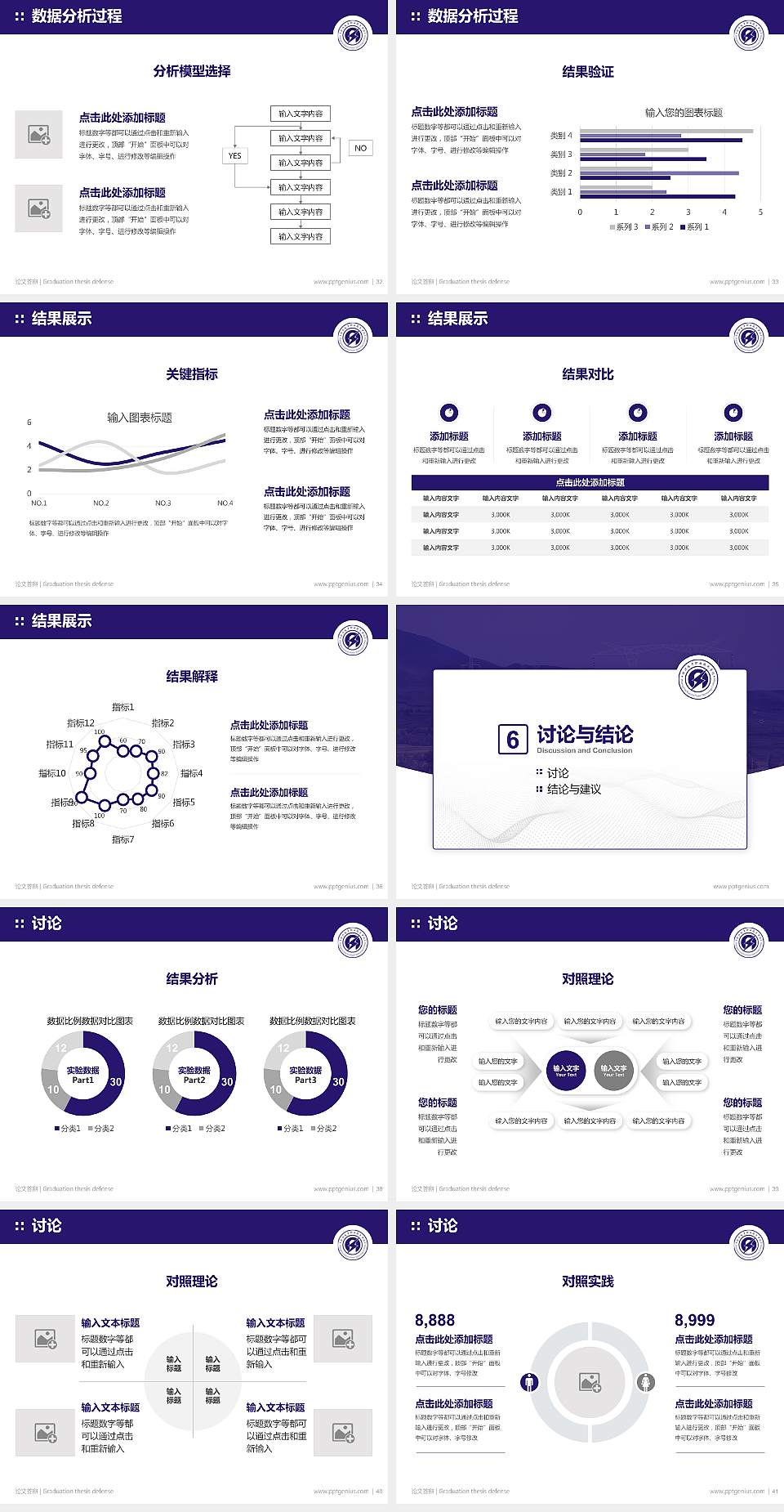 郑州电力职业技术学院论文答辩标准PPT模板4:3格式幻灯片预览图5