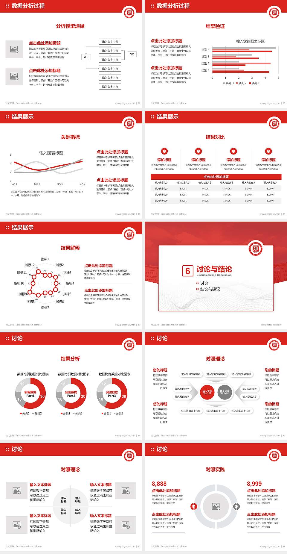 抚州幼儿师范高等专科学校论文答辩标准PPT模板4:3格式幻灯片预览图5