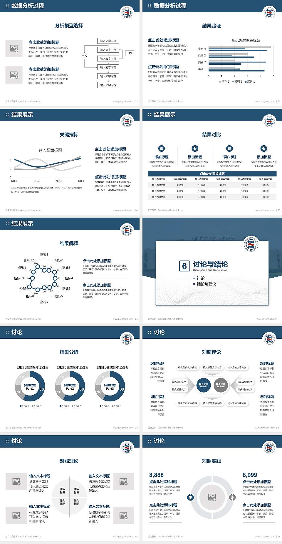 杨凌职业技术学院论文答辩标准PPT模板4:3格式幻灯片预览图5