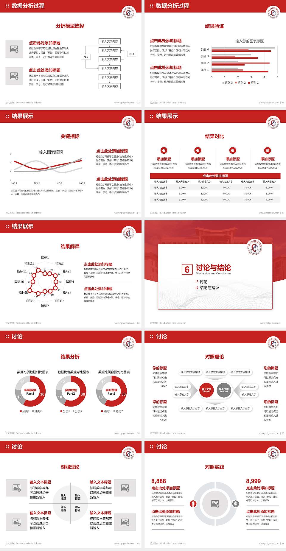 湖北交通职业技术学院论文答辩标准PPT模板4:3格式幻灯片预览图5