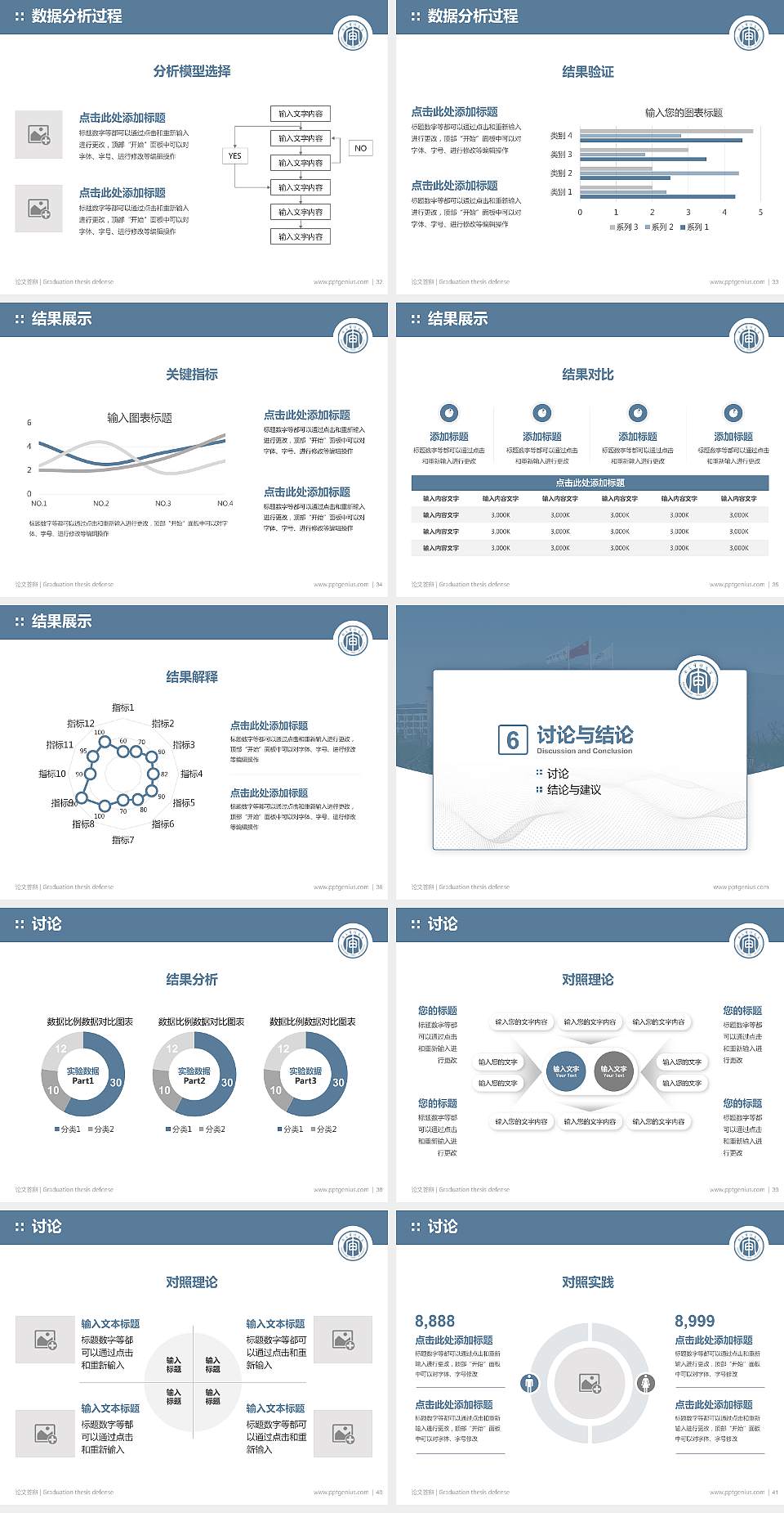 南京审计大学论文答辩标准PPT模板4:3格式幻灯片预览图5