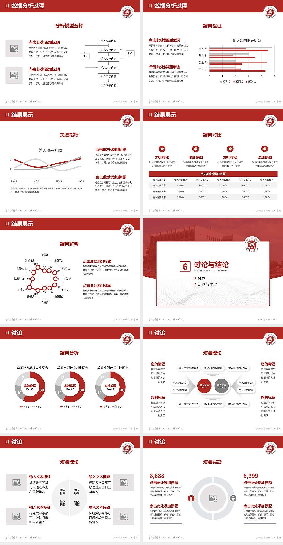 陕西国际商贸学院论文答辩标准PPT模板4:3格式幻灯片预览图5