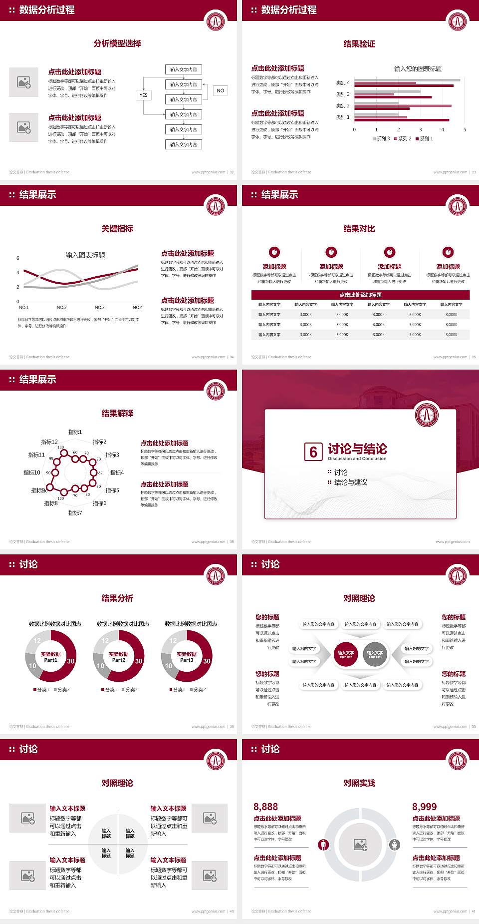 江西洪州职业学院论文答辩标准PPT模板4:3格式幻灯片预览图5