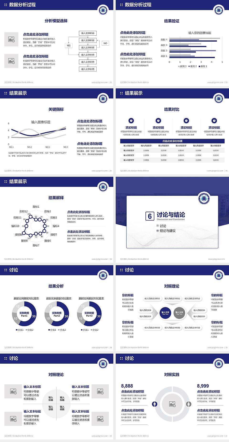武汉工业职业技术学院论文答辩标准PPT模板4:3格式幻灯片预览图5