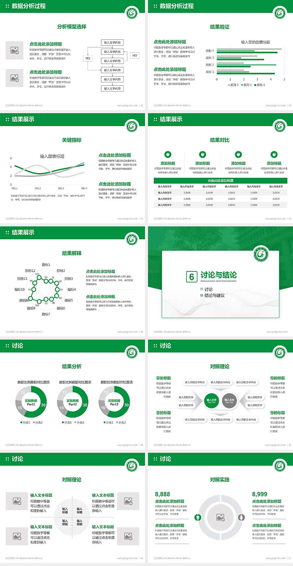 赣南医学院论文答辩标准PPT模板4:3格式幻灯片预览图5