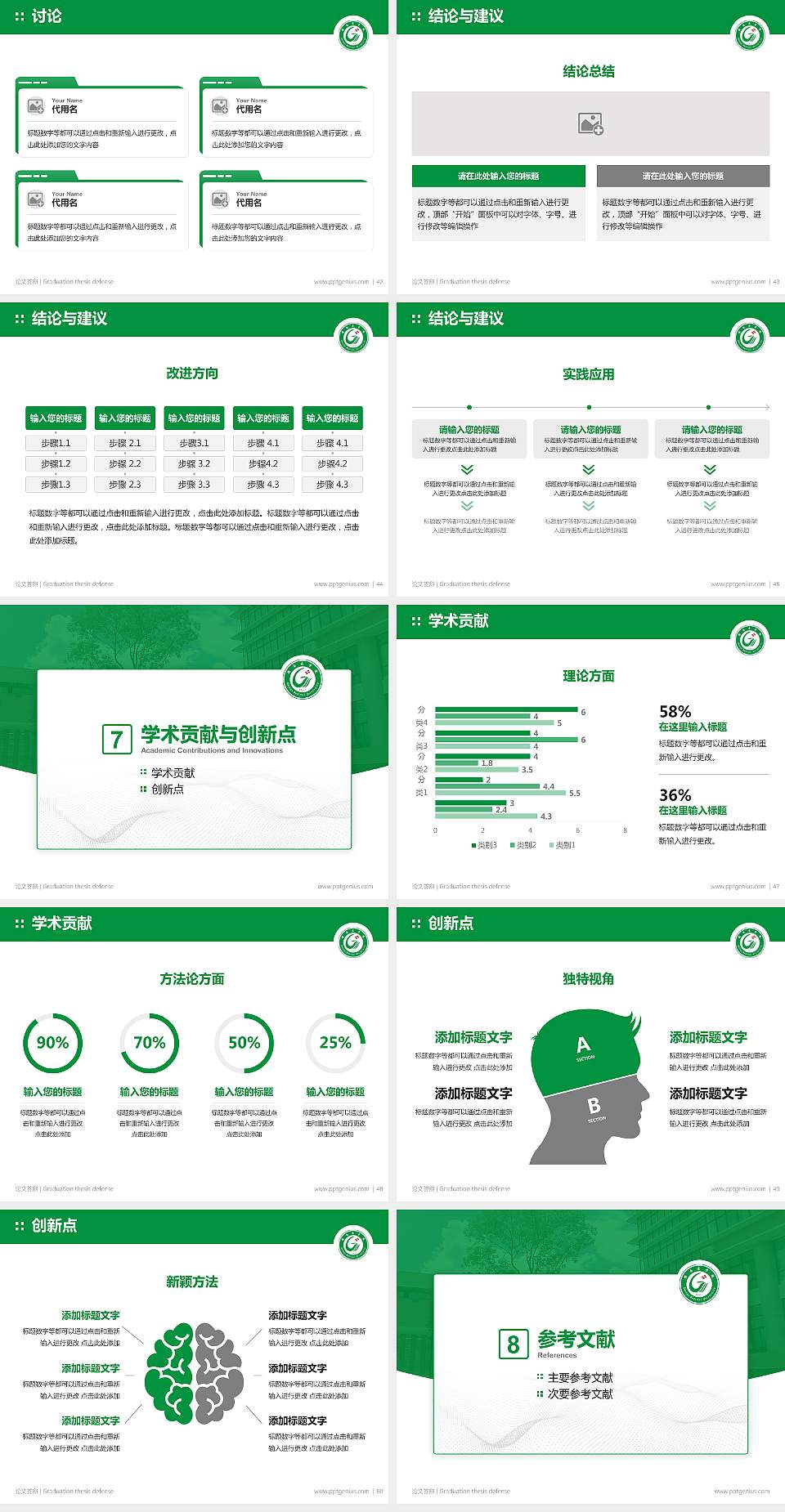 赣南医学院论文答辩标准PPT模板4:3格式幻灯片预览图6