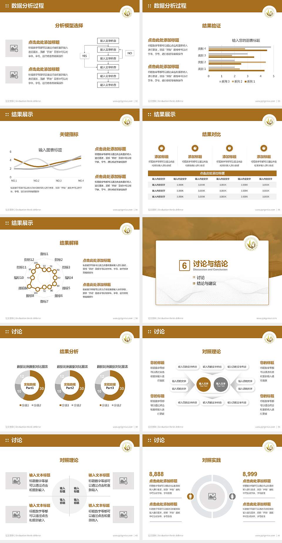 浙江特殊教育职业学院论文答辩标准PPT模板4:3格式幻灯片预览图5