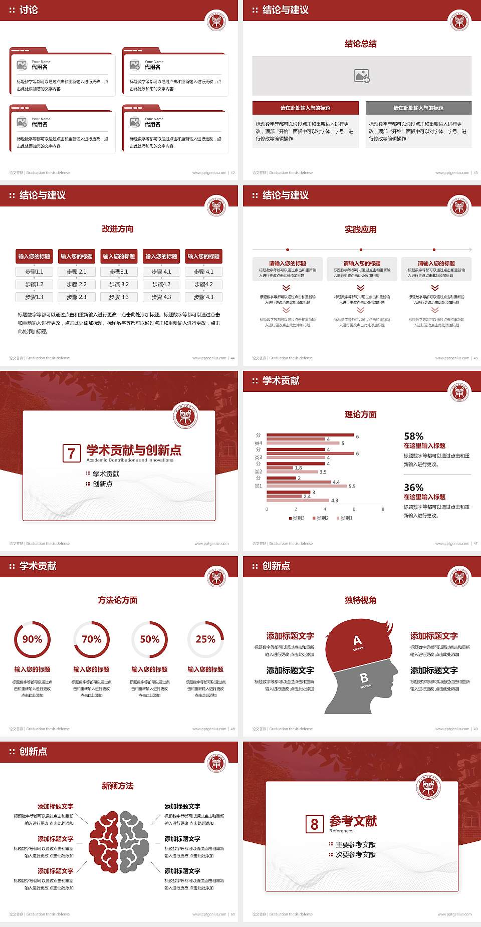 河南牧业经济学院论文答辩标准PPT模板4:3格式幻灯片预览图6