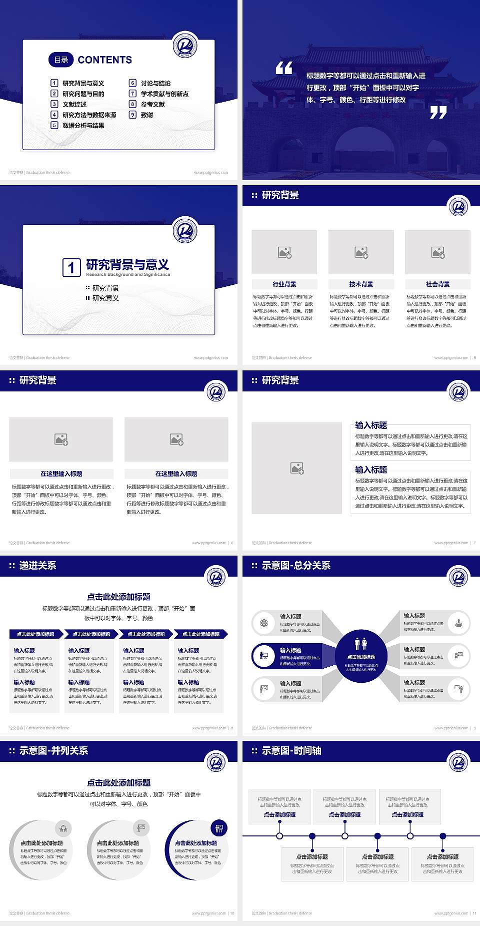 华北理工大学轻工学院论文答辩标准PPT模板4:3格式幻灯片预览图2