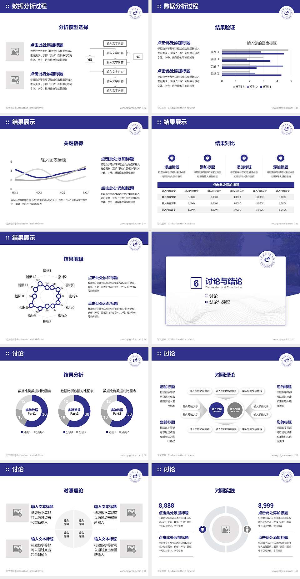 西安高新科技职业学院论文答辩标准PPT模板4:3格式幻灯片预览图5