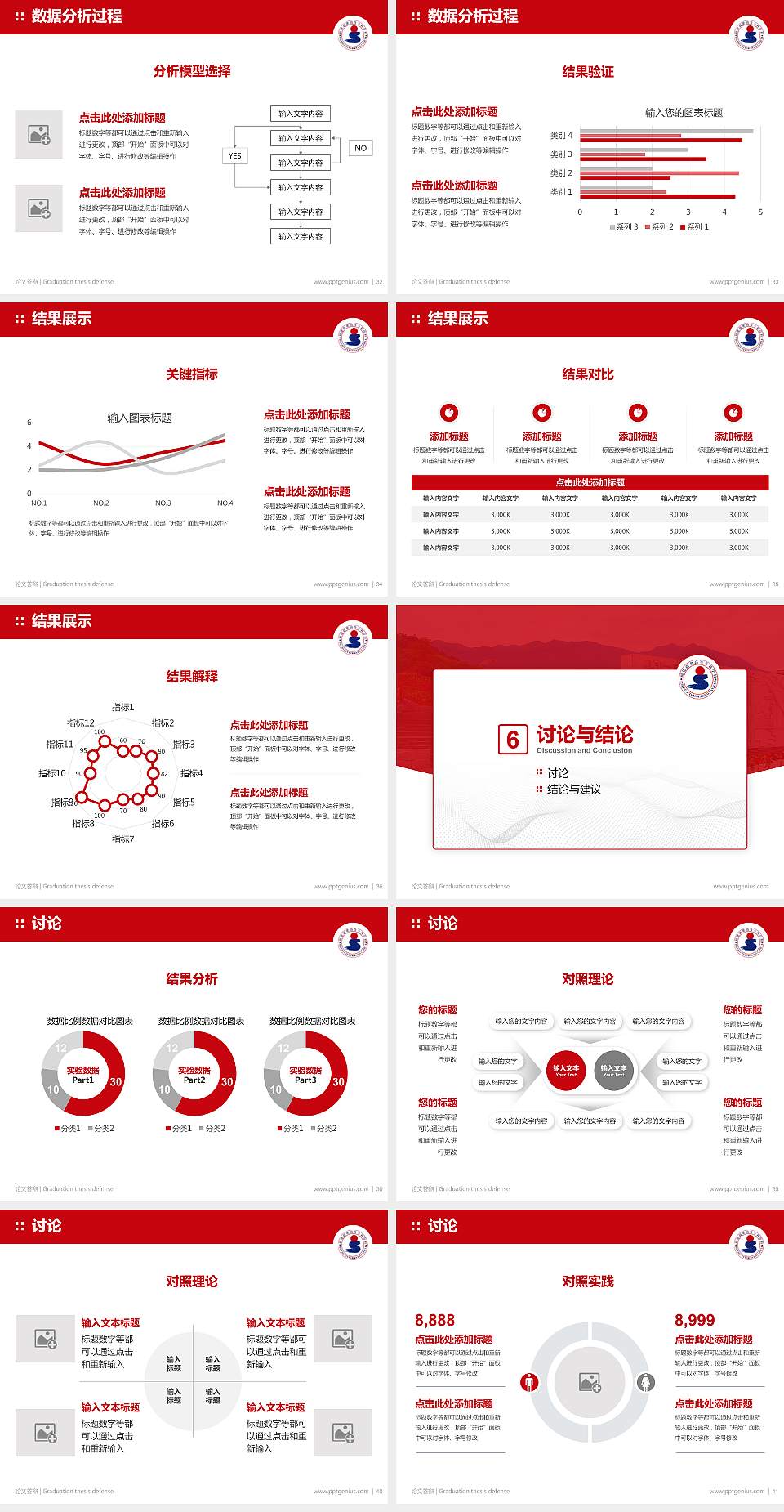 福建商业高等专科学校论文答辩标准PPT模板4:3格式幻灯片预览图5