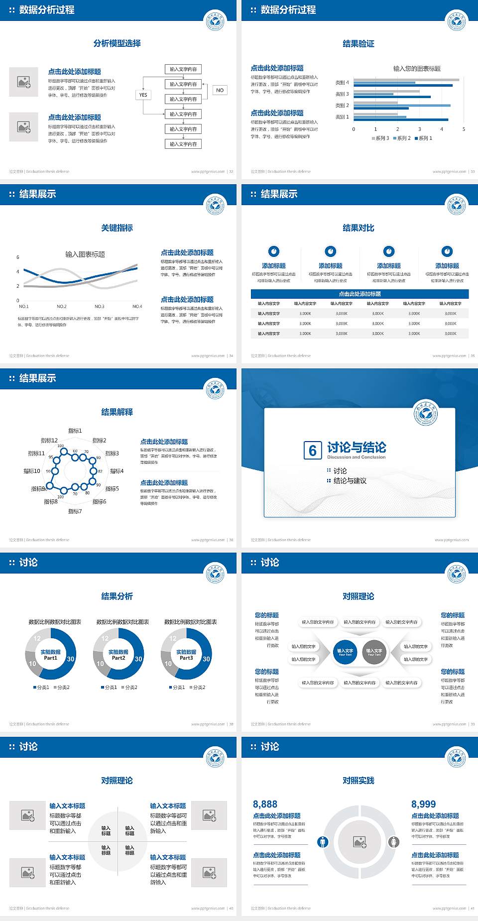浙江医学高等专科学校论文答辩标准PPT模板4:3格式幻灯片预览图5