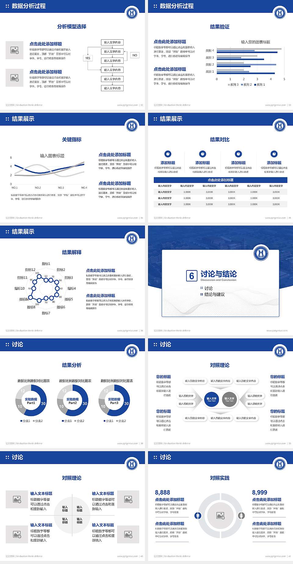 河南对外经济贸易职业学院论文答辩标准PPT模板4:3格式幻灯片预览图5