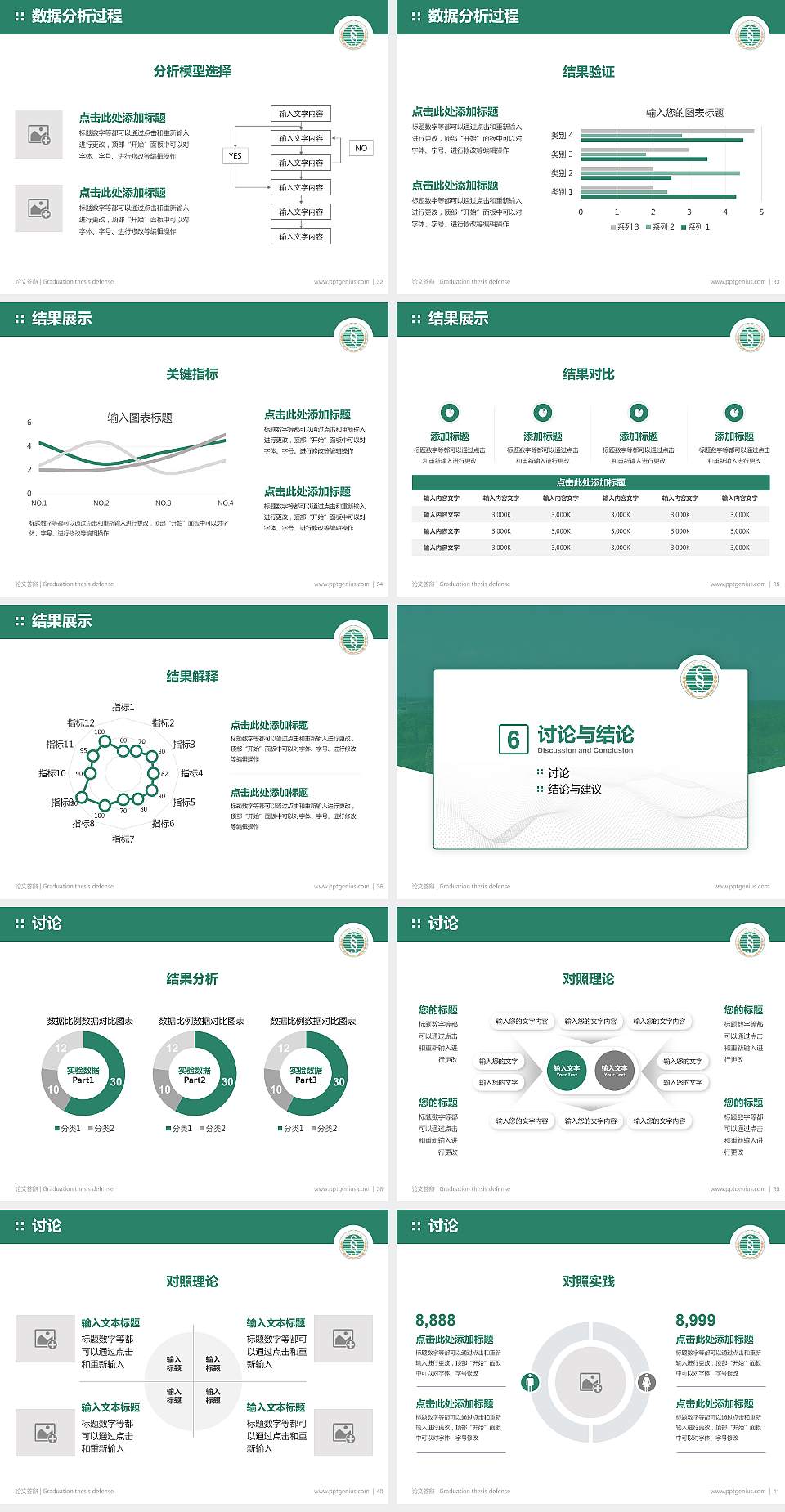 武汉生物工程学院论文答辩标准PPT模板4:3格式幻灯片预览图5