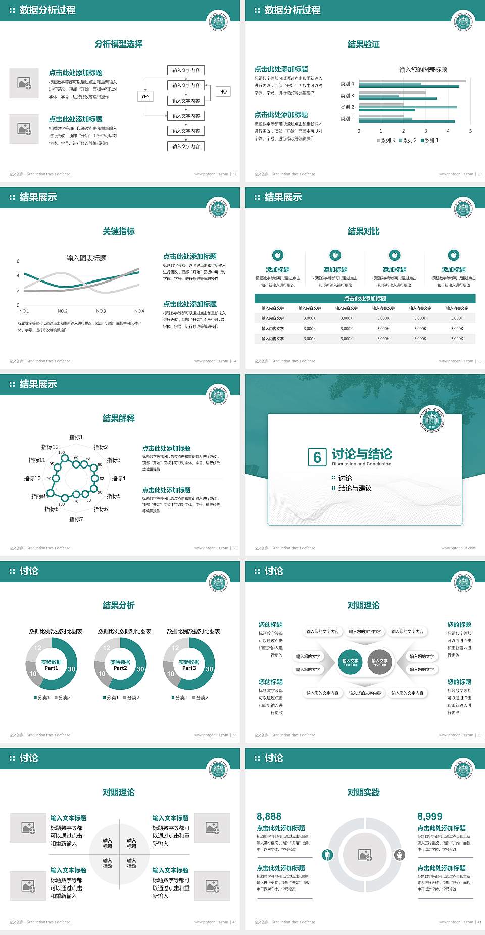 河北农业大学现代科技学院论文答辩标准PPT模板4:3格式幻灯片预览图5