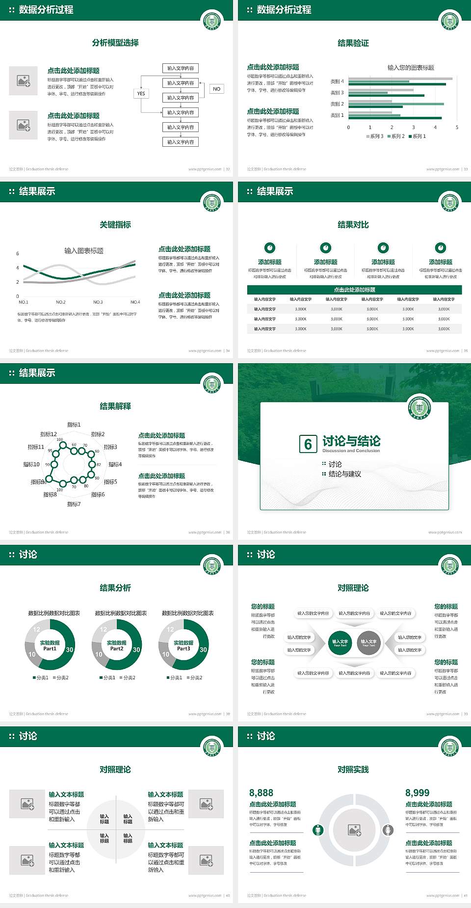 南京林业大学论文答辩标准PPT模板4:3格式幻灯片预览图5