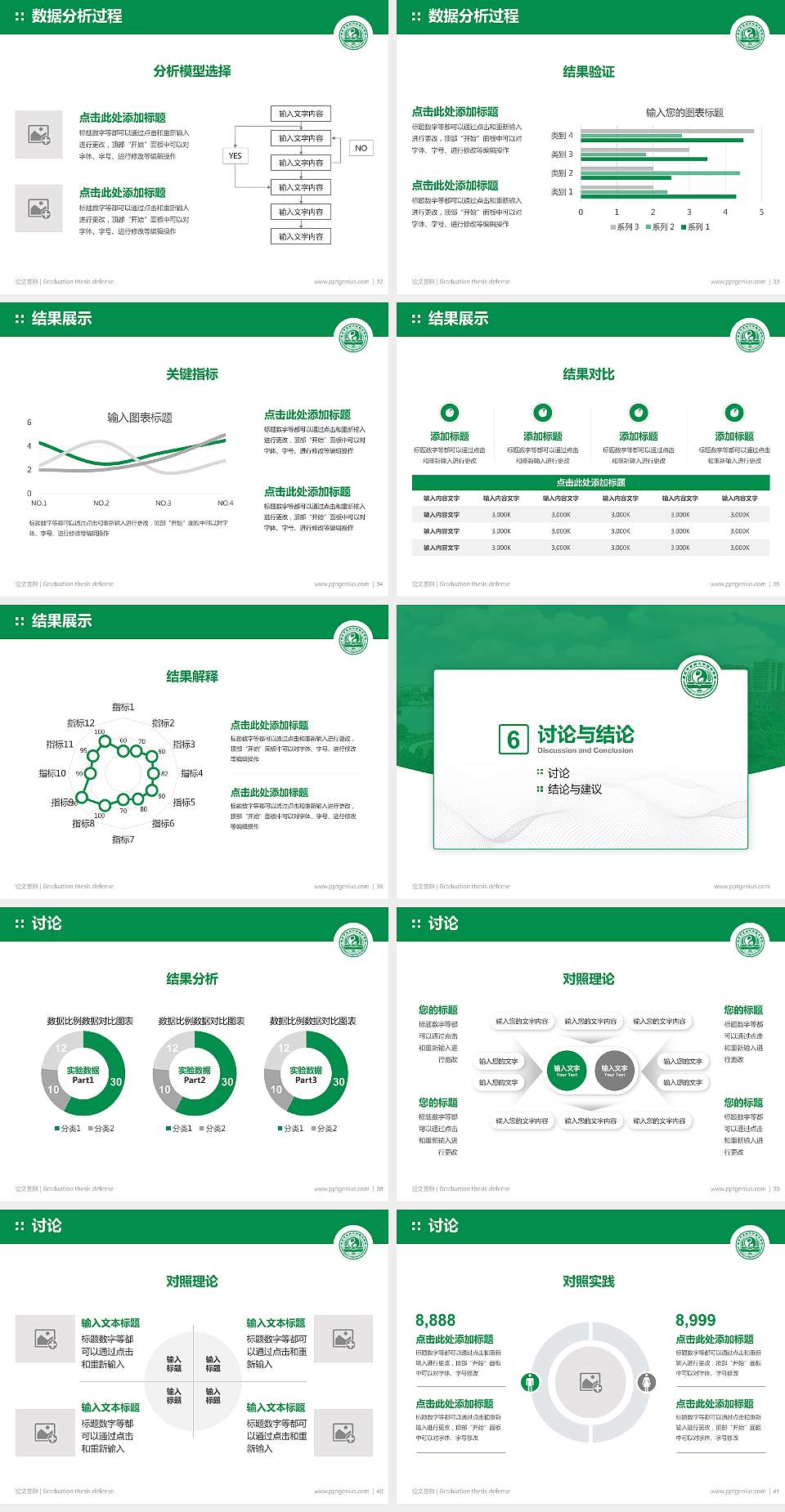 南京中医药大学翰林学院论文答辩标准PPT模板4:3格式幻灯片预览图5