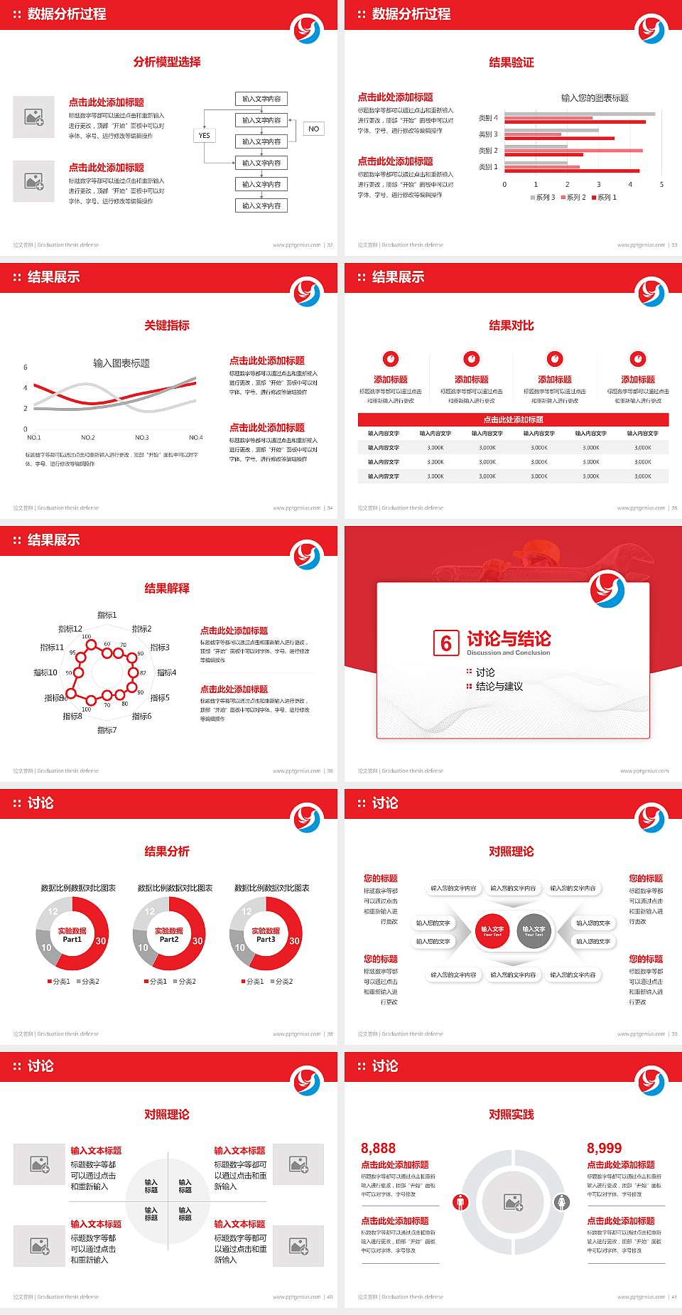 南阳职业学院论文答辩标准PPT模板4:3格式幻灯片预览图5