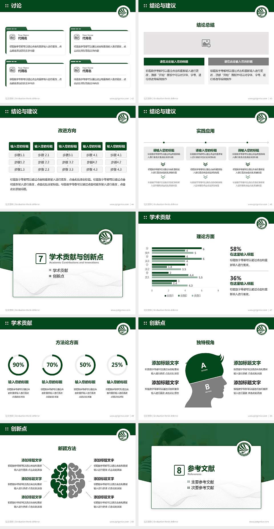 贵阳幼儿师范高等专科学校论文答辩标准PPT模板4:3格式幻灯片预览图6