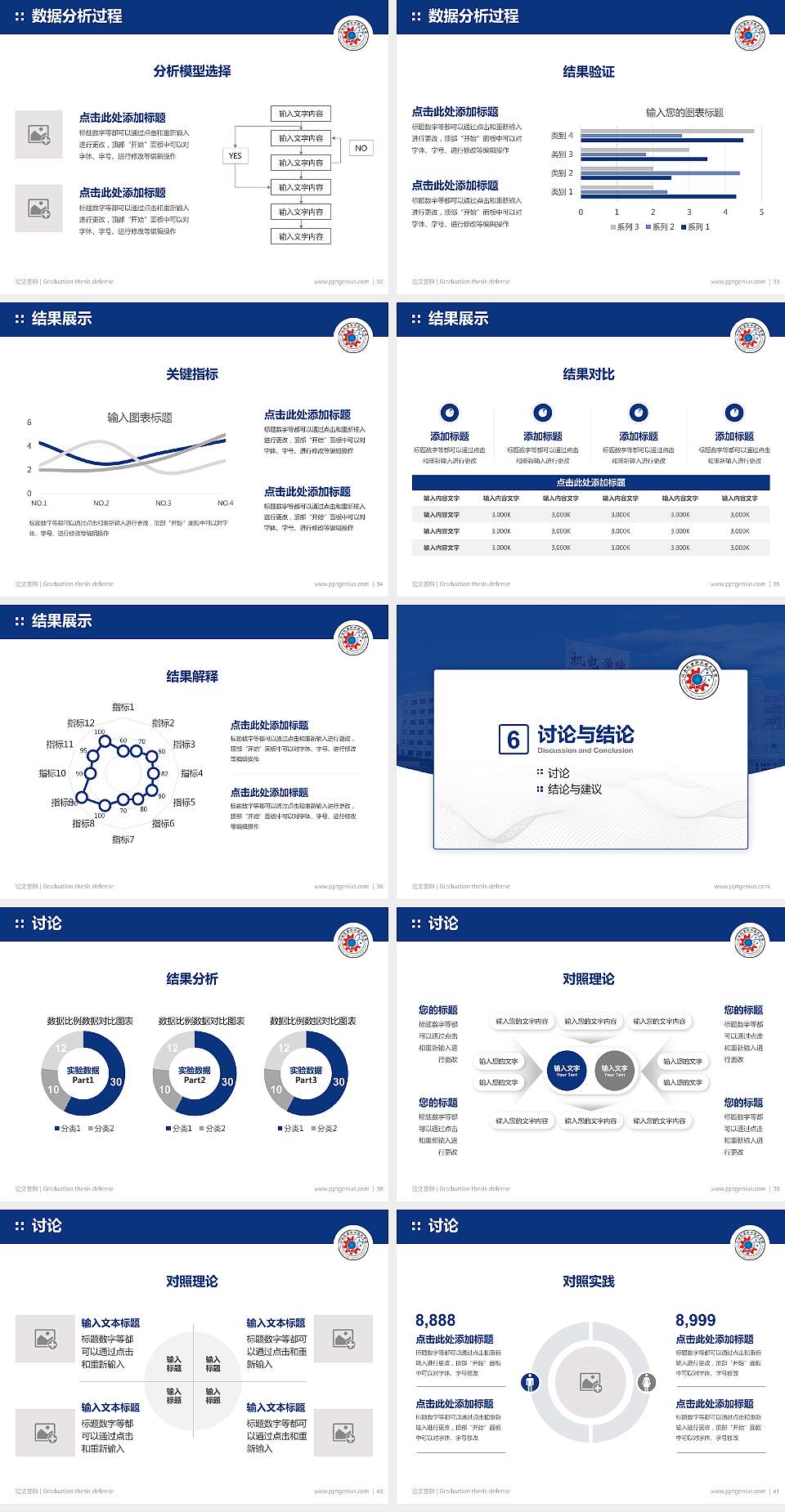 江西机电职业技术学院论文答辩标准PPT模板4:3格式幻灯片预览图5
