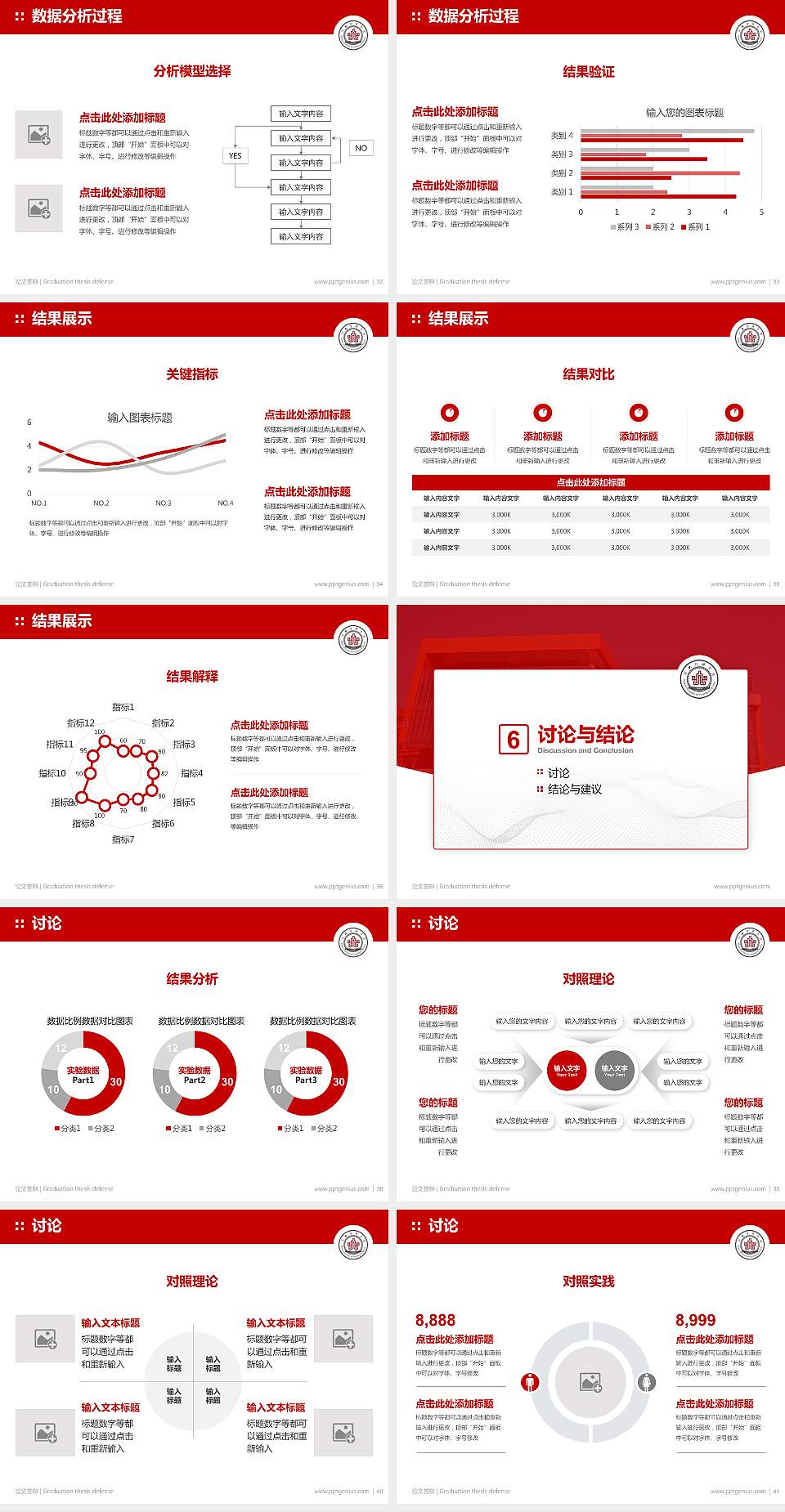河北传媒学院论文答辩标准PPT模板4:3格式幻灯片预览图5