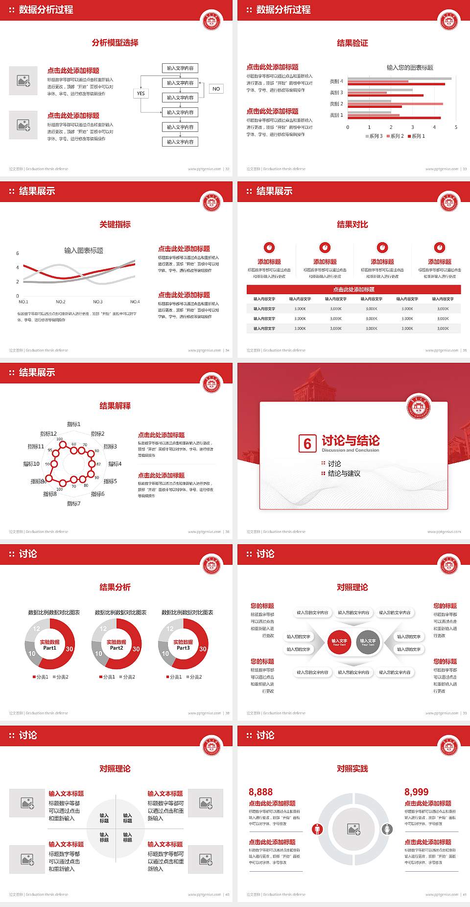 集美大学论文答辩标准PPT模板4:3格式幻灯片预览图5