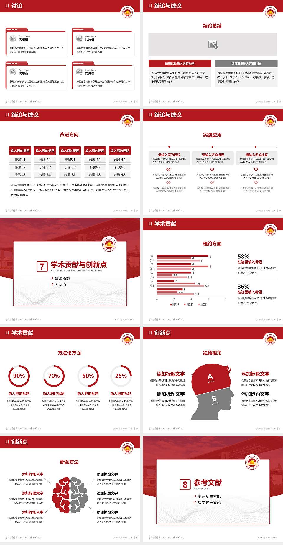 南京财经大学红山学院论文答辩标准PPT模板4:3格式幻灯片预览图6