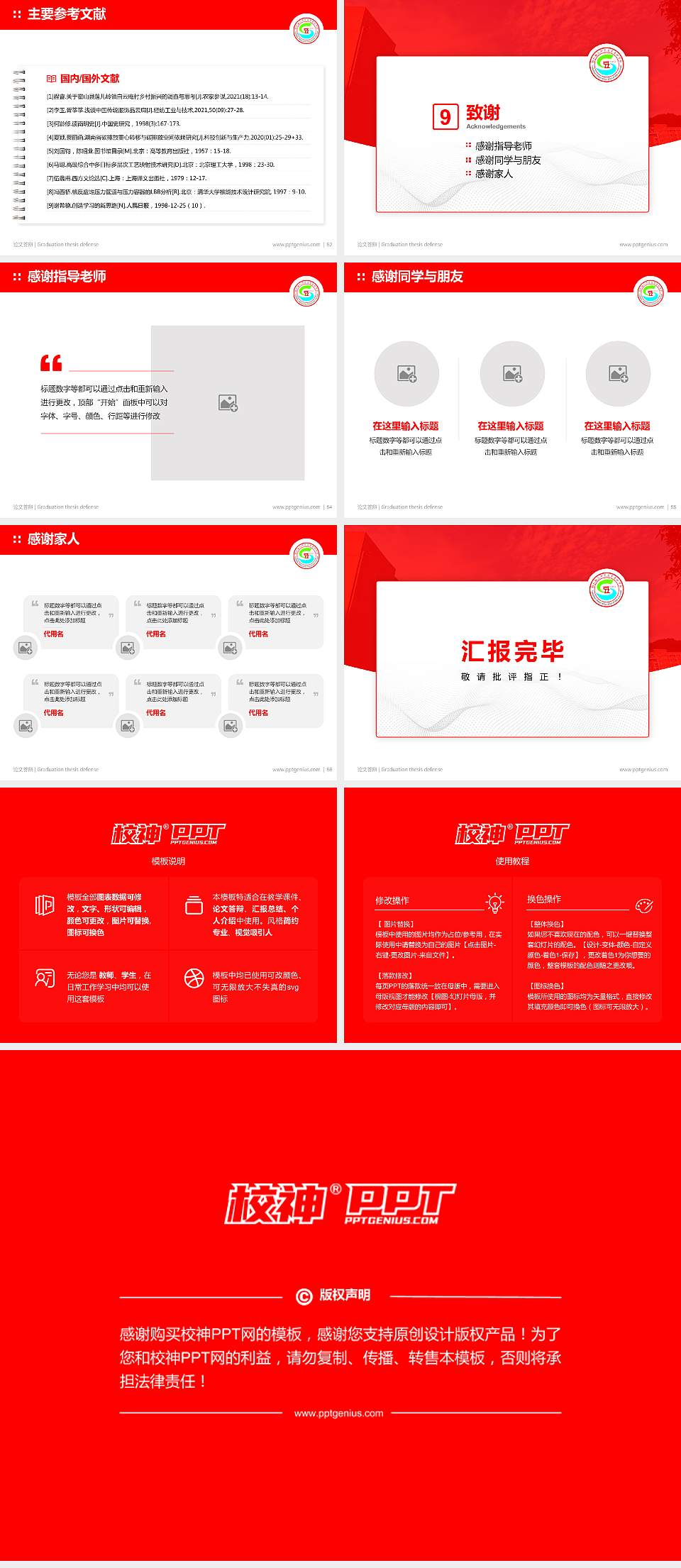 铜仁幼儿师范高等专科学校论文答辩标准PPT模板4:3格式幻灯片预览图7