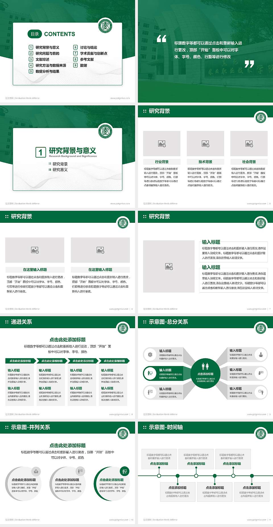 黑龙江林业职业技术学院论文答辩标准PPT模板4:3格式幻灯片预览图2