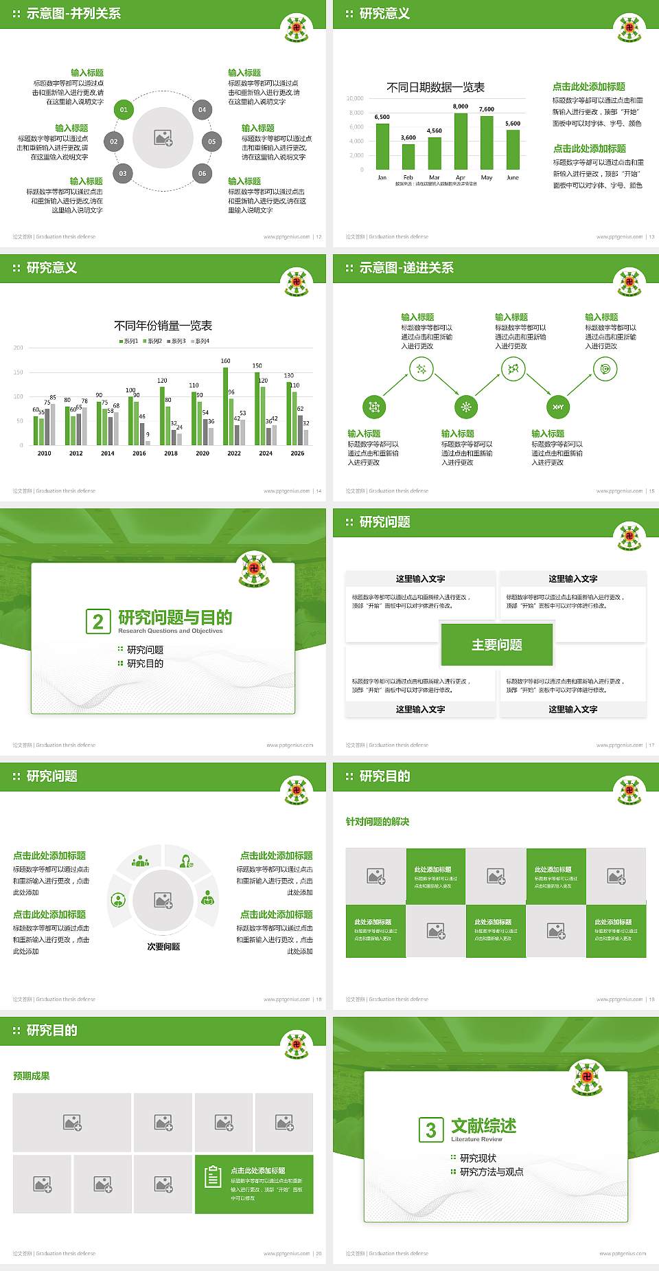 佛教孔仙洲纪念中学论文答辩标准PPT模板4:3格式幻灯片预览图3