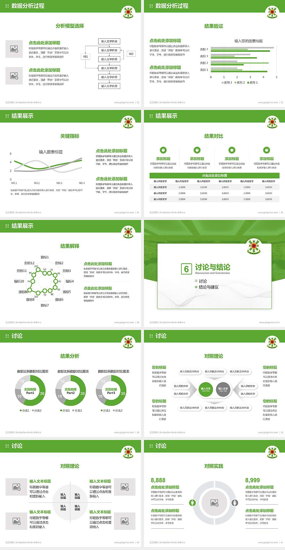 佛教孔仙洲纪念中学论文答辩标准PPT模板4:3格式幻灯片预览图5