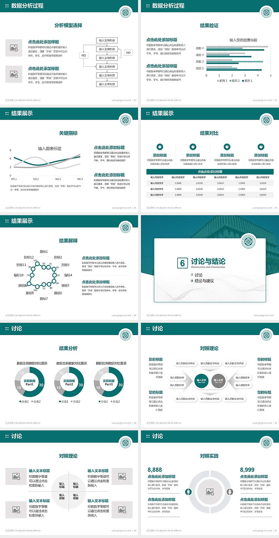 湖南汽车工程职业学院论文答辩标准PPT模板4:3格式幻灯片预览图5