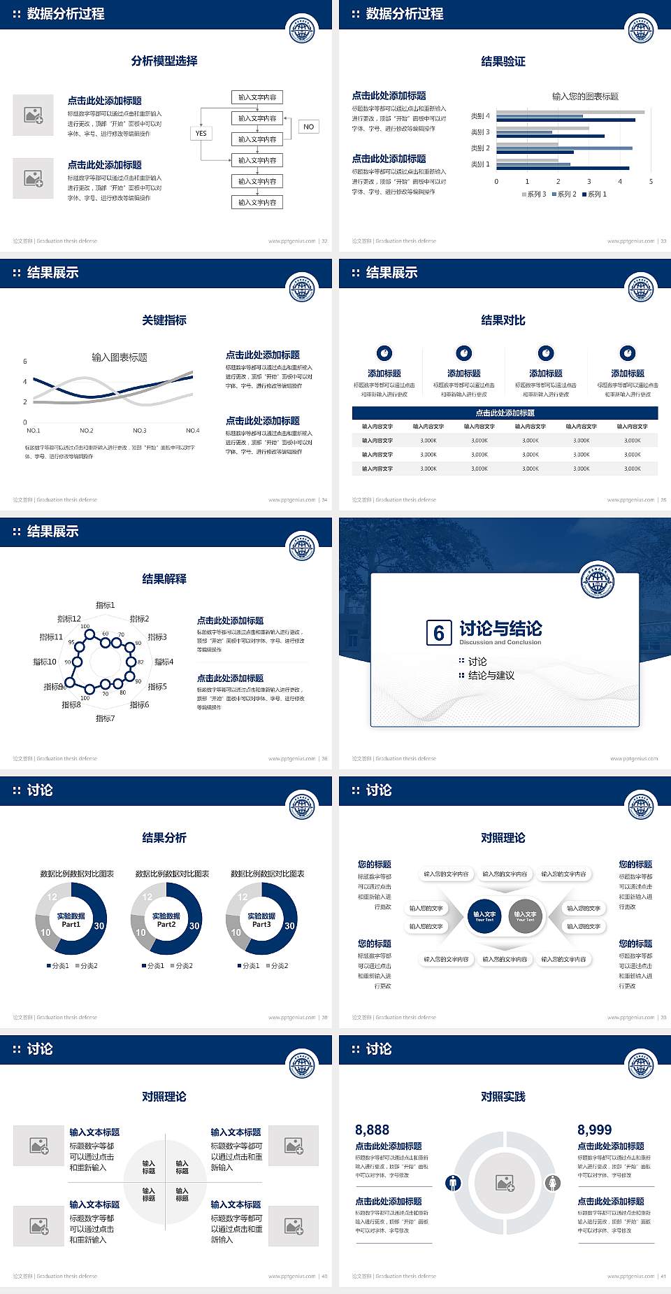防灾科技学院论文答辩标准PPT模板4:3格式幻灯片预览图5