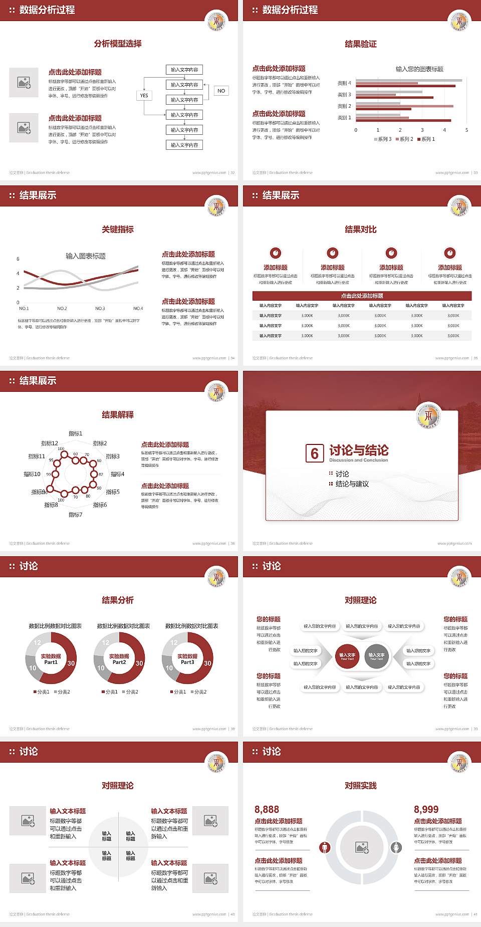 江西理工大学论文答辩标准PPT模板4:3格式幻灯片预览图5