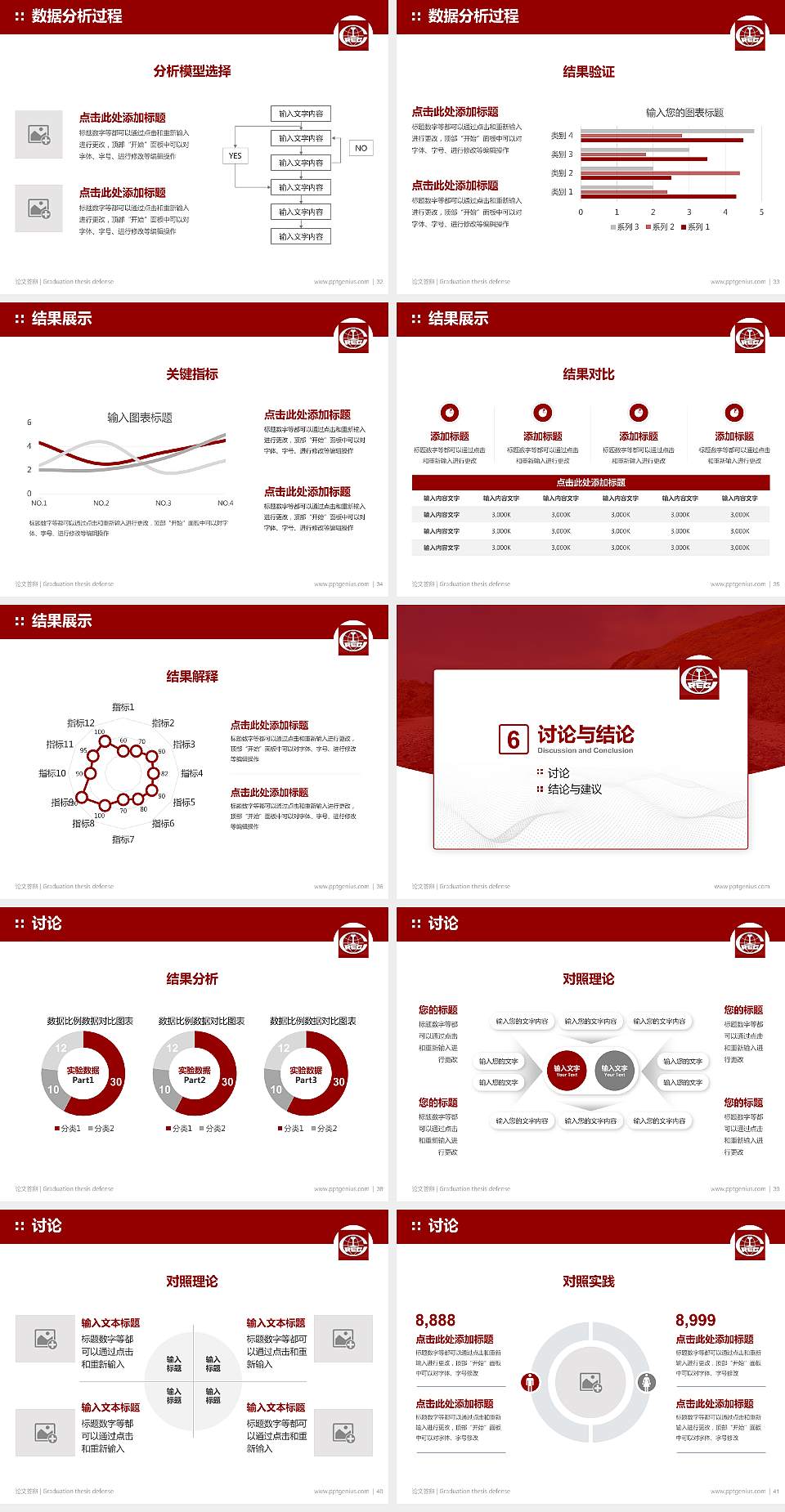 西安铁路工程职工大学论文答辩标准PPT模板4:3格式幻灯片预览图5