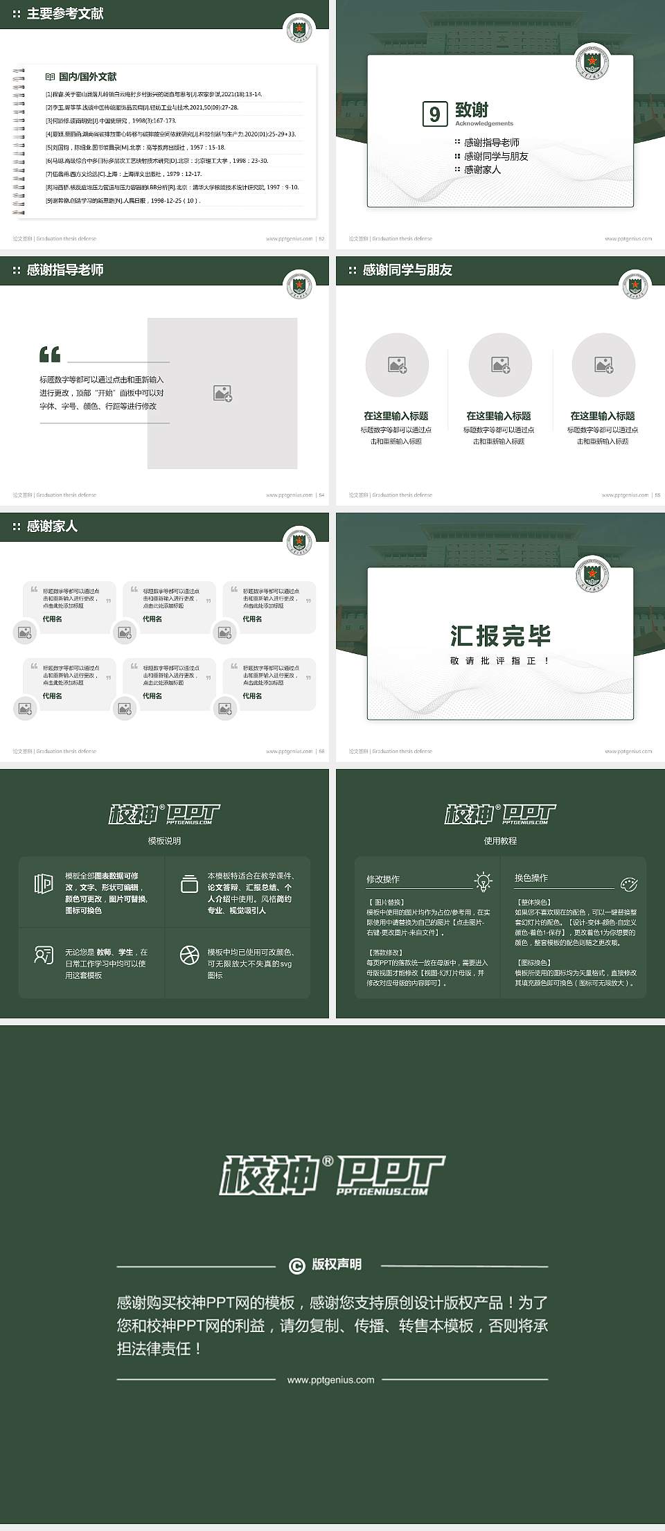 解放军军械工程学院论文答辩标准PPT模板4:3格式幻灯片预览图7