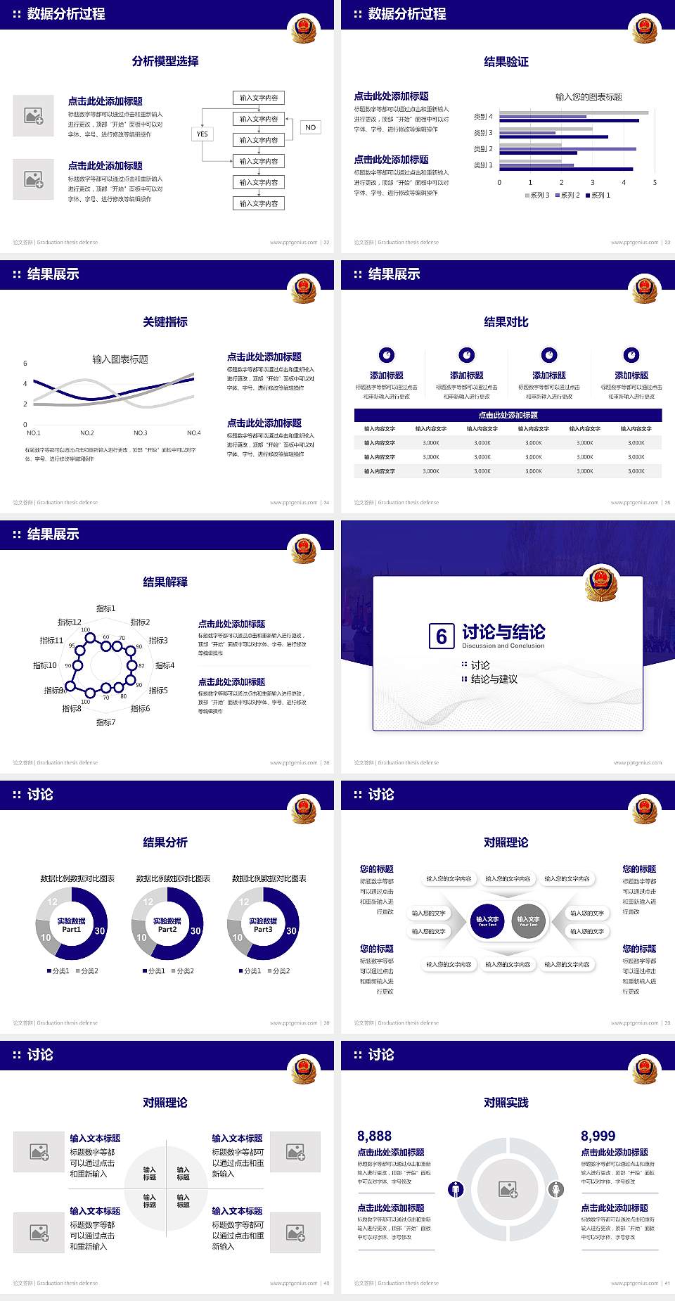 新疆兵团警官高等专科学校论文答辩标准PPT模板4:3格式幻灯片预览图5