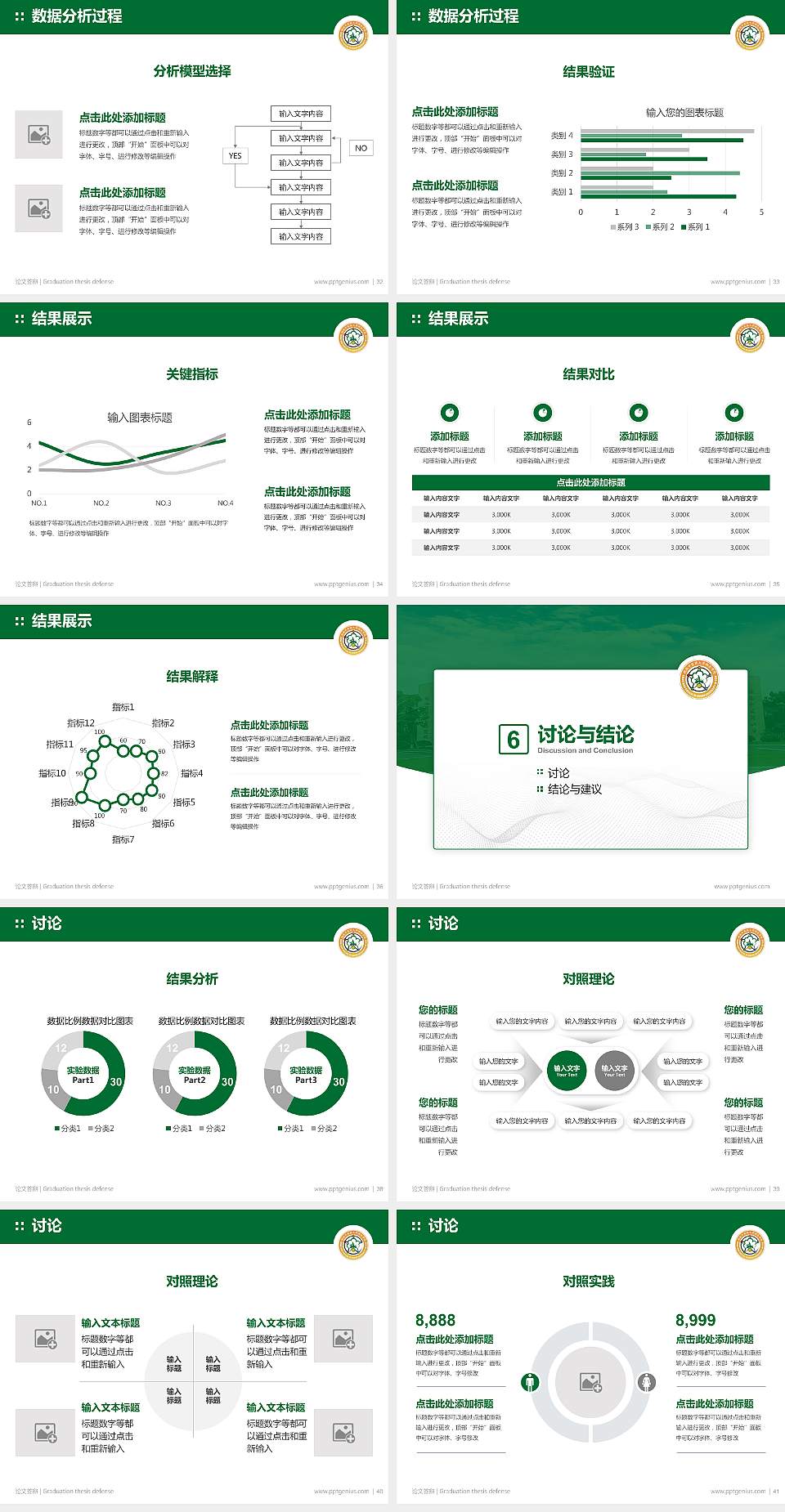 湖南中医药大学湘杏学院论文答辩标准PPT模板4:3格式幻灯片预览图5
