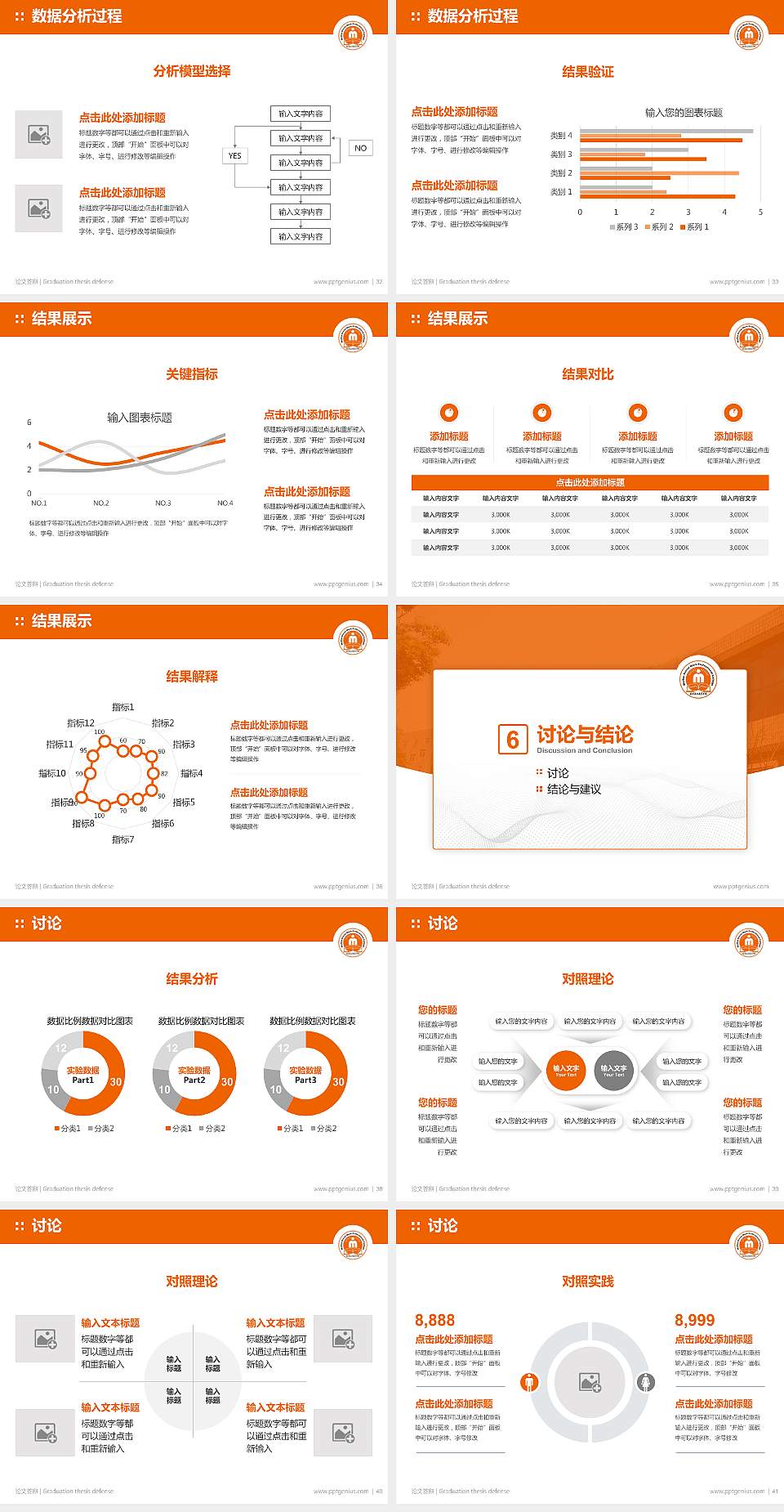武汉民政职业学院论文答辩标准PPT模板4:3格式幻灯片预览图5
