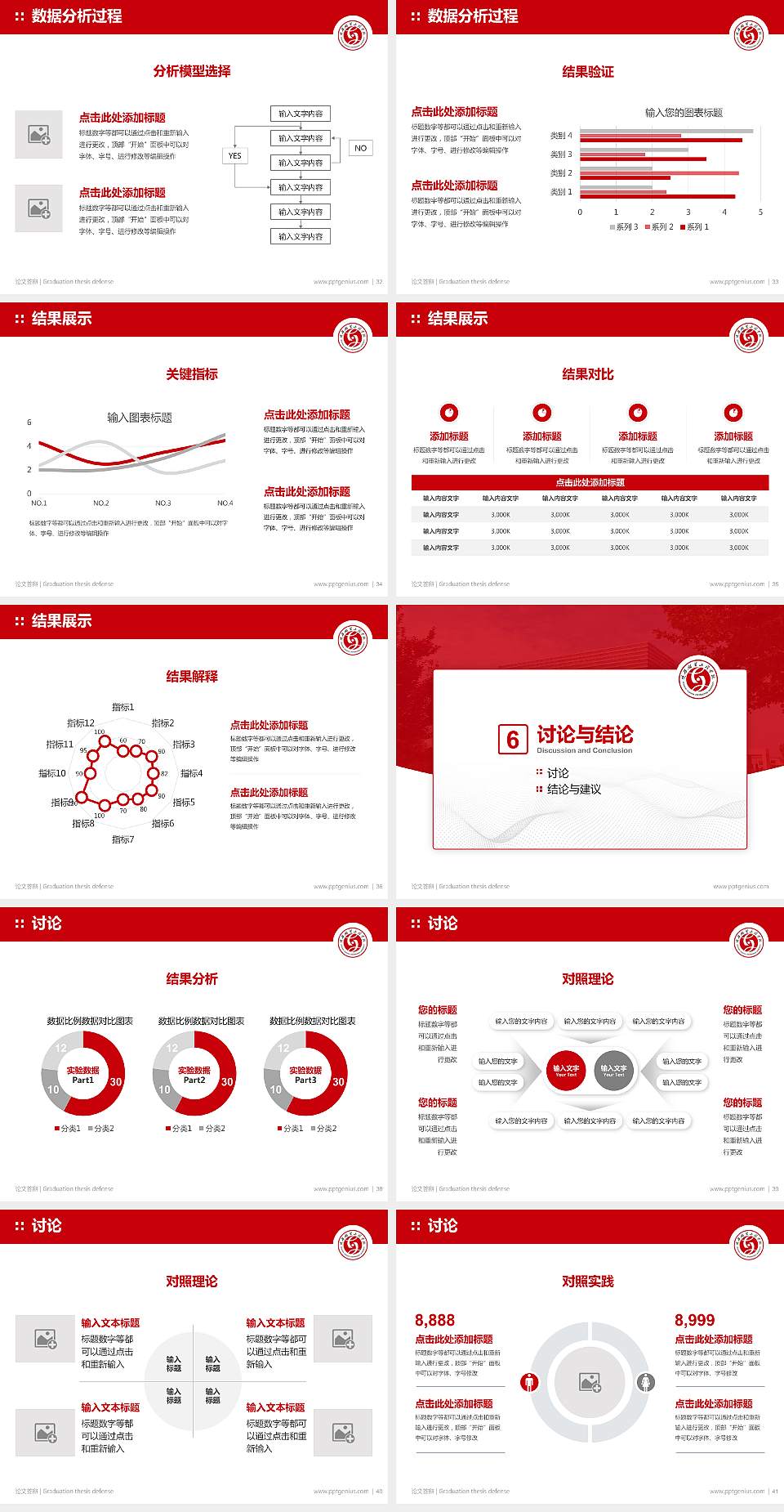 陕西服装工程学院论文答辩标准PPT模板4:3格式幻灯片预览图5